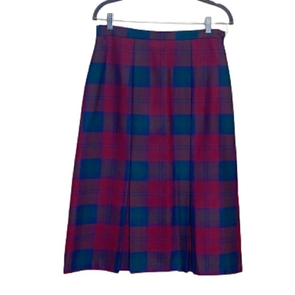 Yarrowvale vintage plaid wool skirt made in Scotland size 16